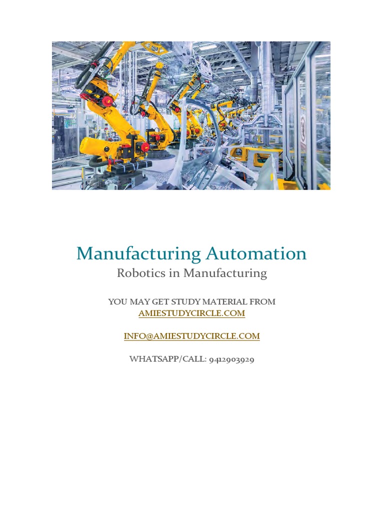 Robotics Applications in Manufacturing | PDF | Computer Vision | Robot
