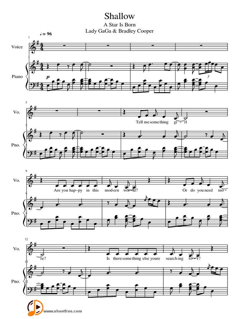 Lady Gaga Shallow | PDF