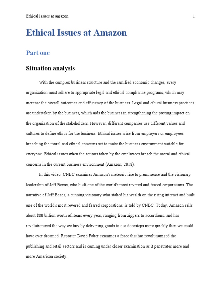 Ethical Issues at Amazon Revised | PDF | Employment | Corporate Social ...