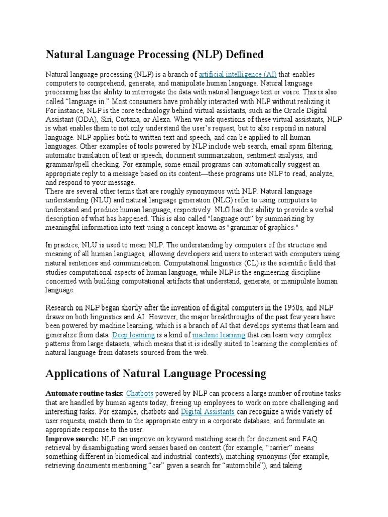 Natural Language Processing | PDF