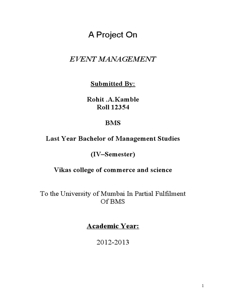 Event Management Project Overview | PDF | Project Management | Marketing