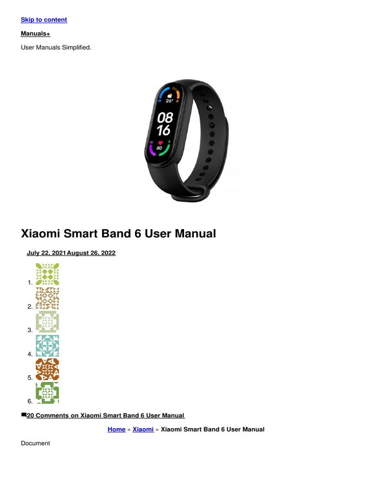 Smart Band 6 Manual | PDF