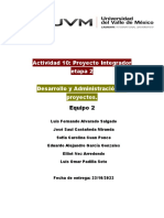 Actividad 10: Proyecto Integrador Etapa 2 Desarrollo y Administración de Proyectos