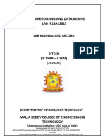 It - III B.tech Sem-II - DWDM Lab Manual (20-21)