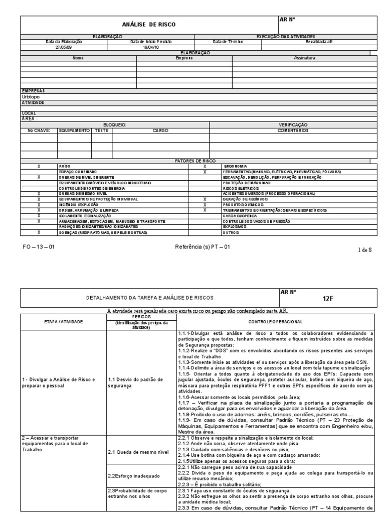Análise de Risco e Controle Operacional | PDF | Eletricista | Eletricidade