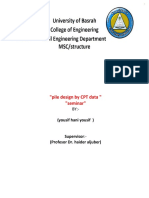 "Pile Design by CPT Data " "Seminar": (Yousif Hani Yousif) Supervisor: - (Profesor Dr. Haider Aljuber)