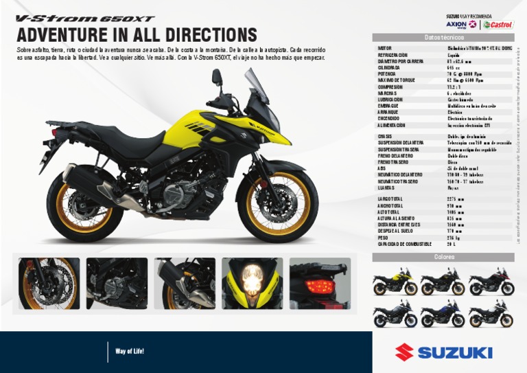 Ficha Tecnica VSTROM 650 XT Back | Descargar gratis PDF | Tecnología de ...