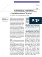 Application of Environmental Sensitivity Theories in Personalized Prevention For Youth Substance Abuse: A Transdisciplinary Translational Perspective