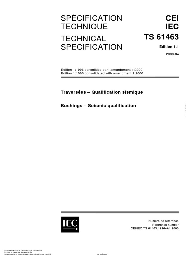 Ts 61463 | PDF | Commission électrotechnique internationale | Métrologie