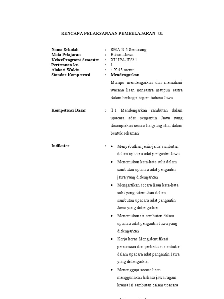 Unsur Intrinsik Cerita Kidang Kencana Bahasa Jawa