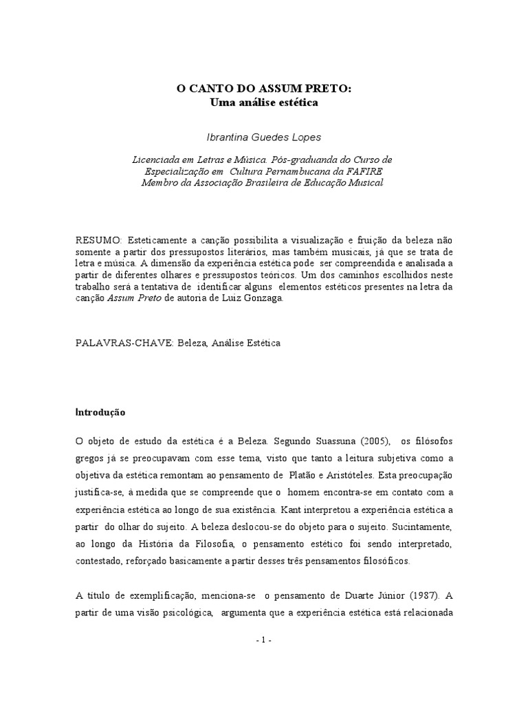 Análise Estética de 
