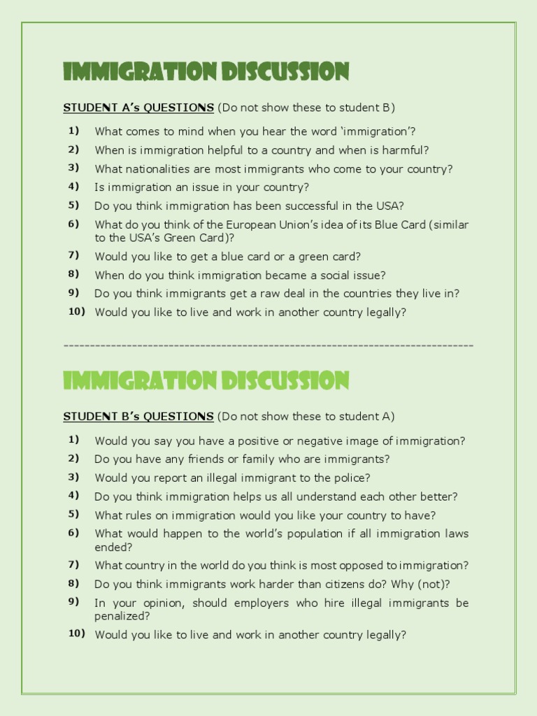 Immigration (Discussion) PDF
