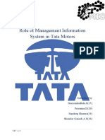 Role of Management Information System in Tata Motors