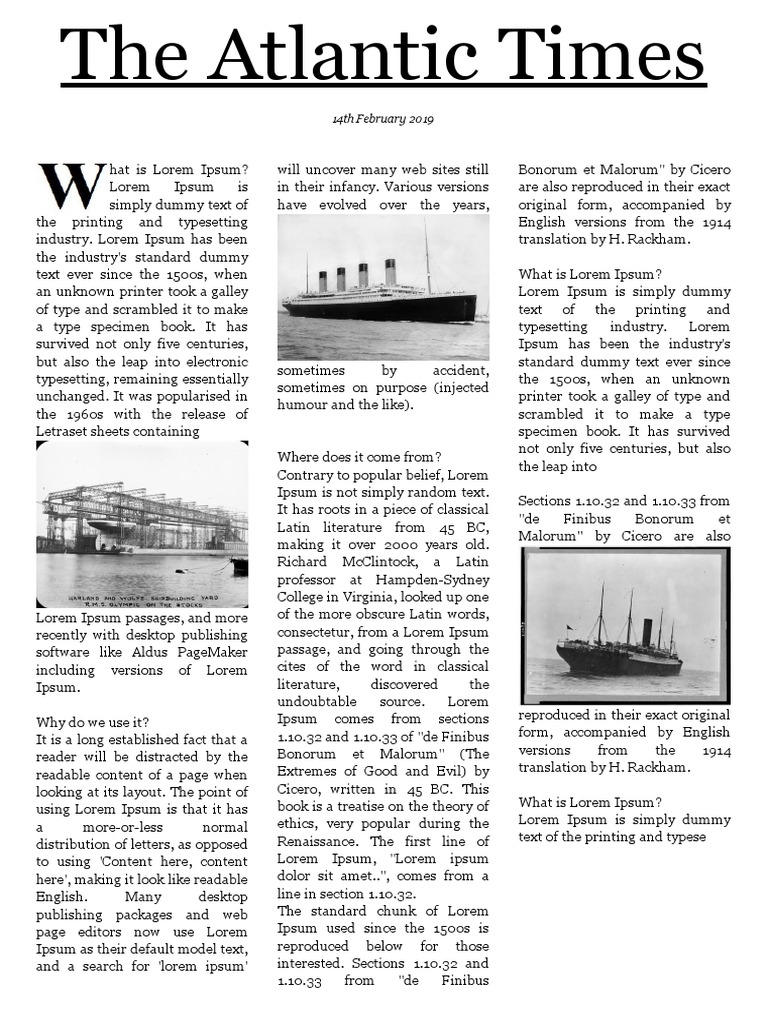 Copie A Editable Newspaper Template Google Docs Formatting Pdf