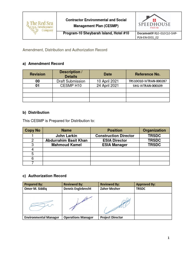 Contractor Environmental Management Plan | PDF | Environmental Impact ...