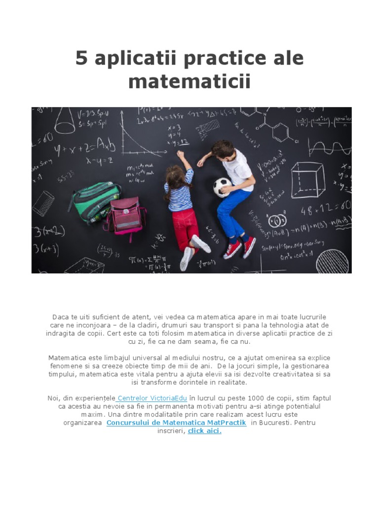 5 Aplicatii Practice Ale Matematicii | PDF