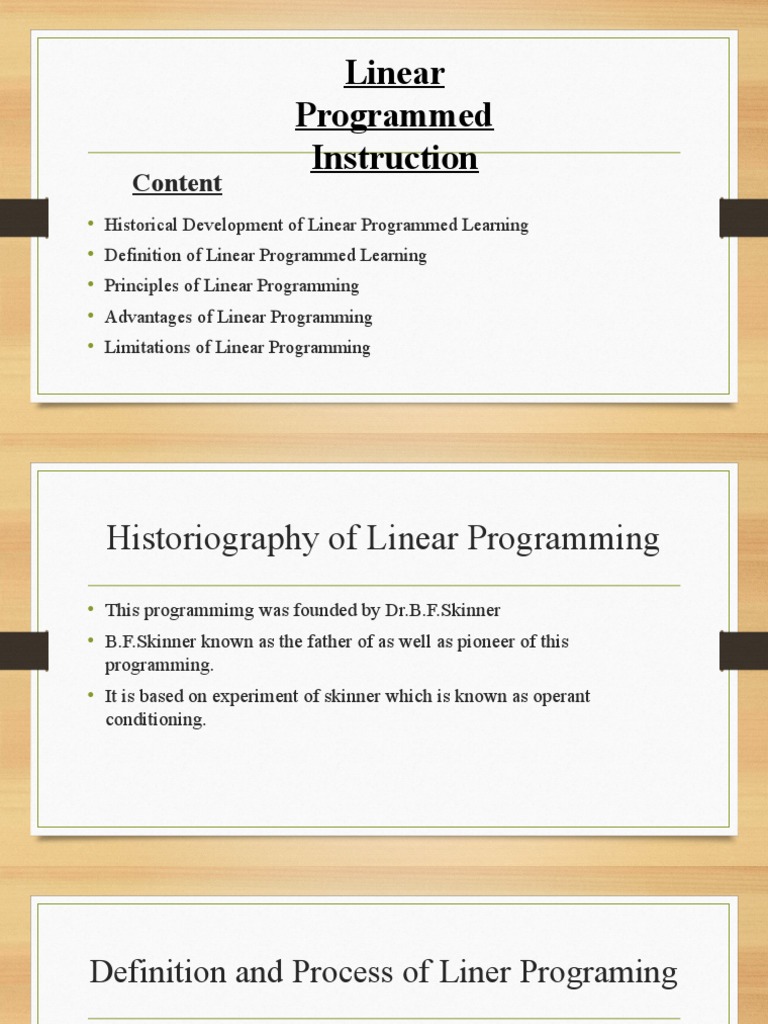 Linear Programmed Instruction | PDF | Learning | Psychological Theories
