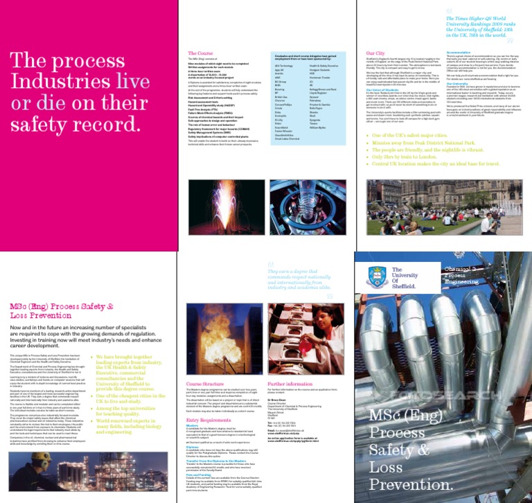 MSc in Process Safety & Loss Prevention | PDF | Academic Degree ...
