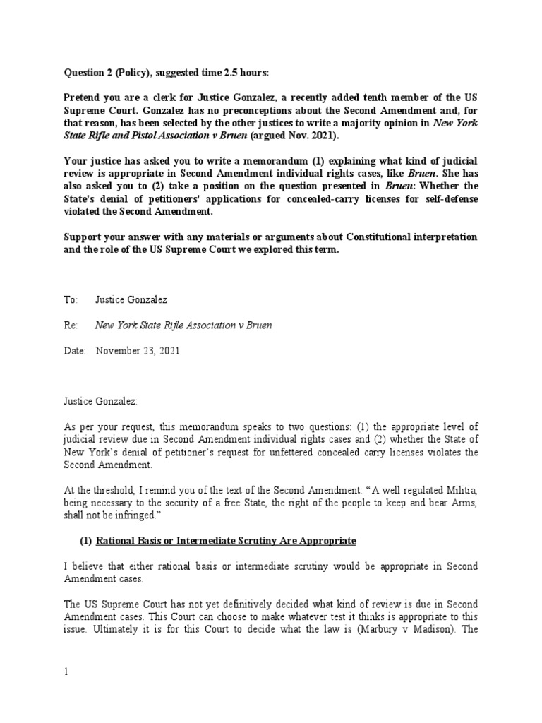 Second Amendment Judicial Review in Bruen | PDF | Second Amendment To ...