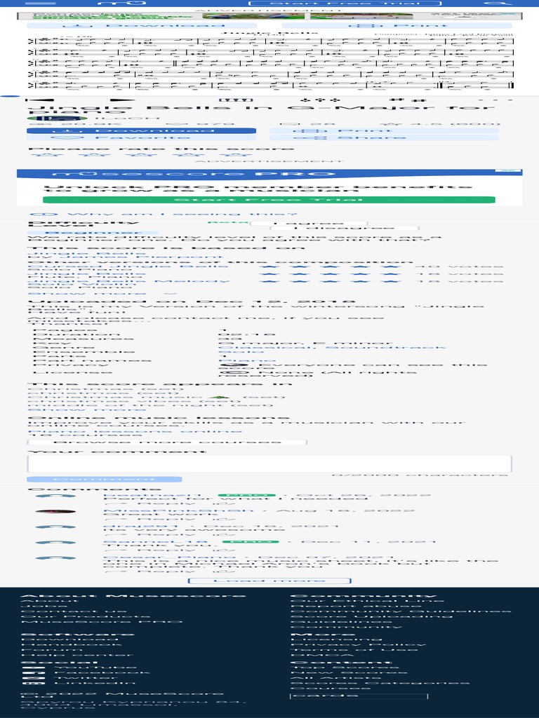 Jingle Bells in GMajor For Piano Sheet Music For Piano (Solo) PDF