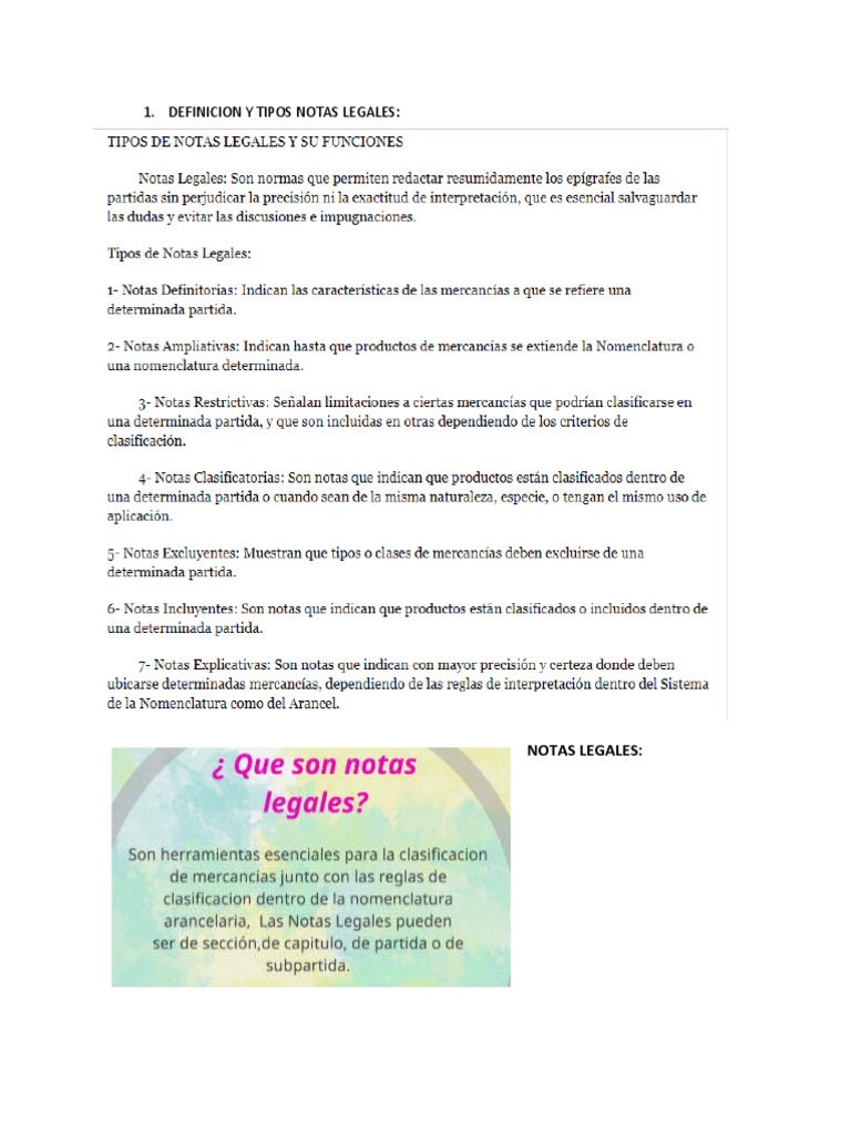 Definicion y Tipos Notas Legales | PDF