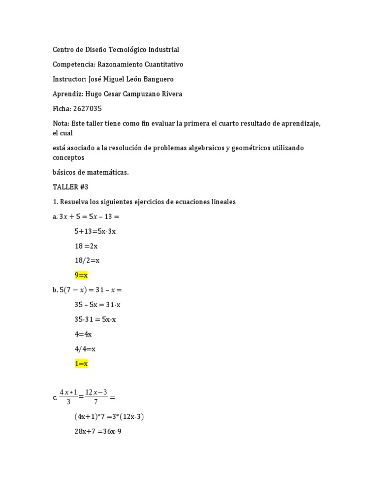 Taller Mat 3 | PDF | Métodos y materiales de enseñanza