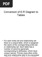 Conversion of E-R Diagram To Tables