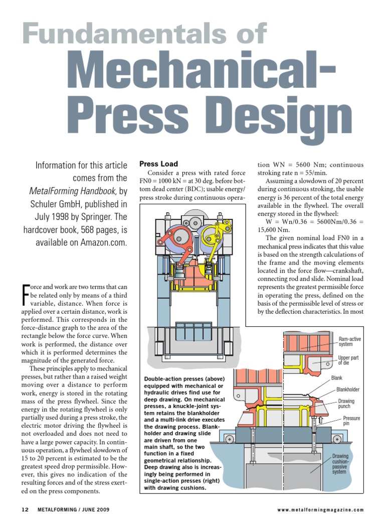 Fundamentals of Mechanical Press Design Transmission (Mechanics) Clutch