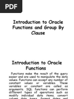 Introduction To Oracle Functions and Group by Clause