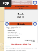 Chapter 6; Dynamics of Fluid Flow