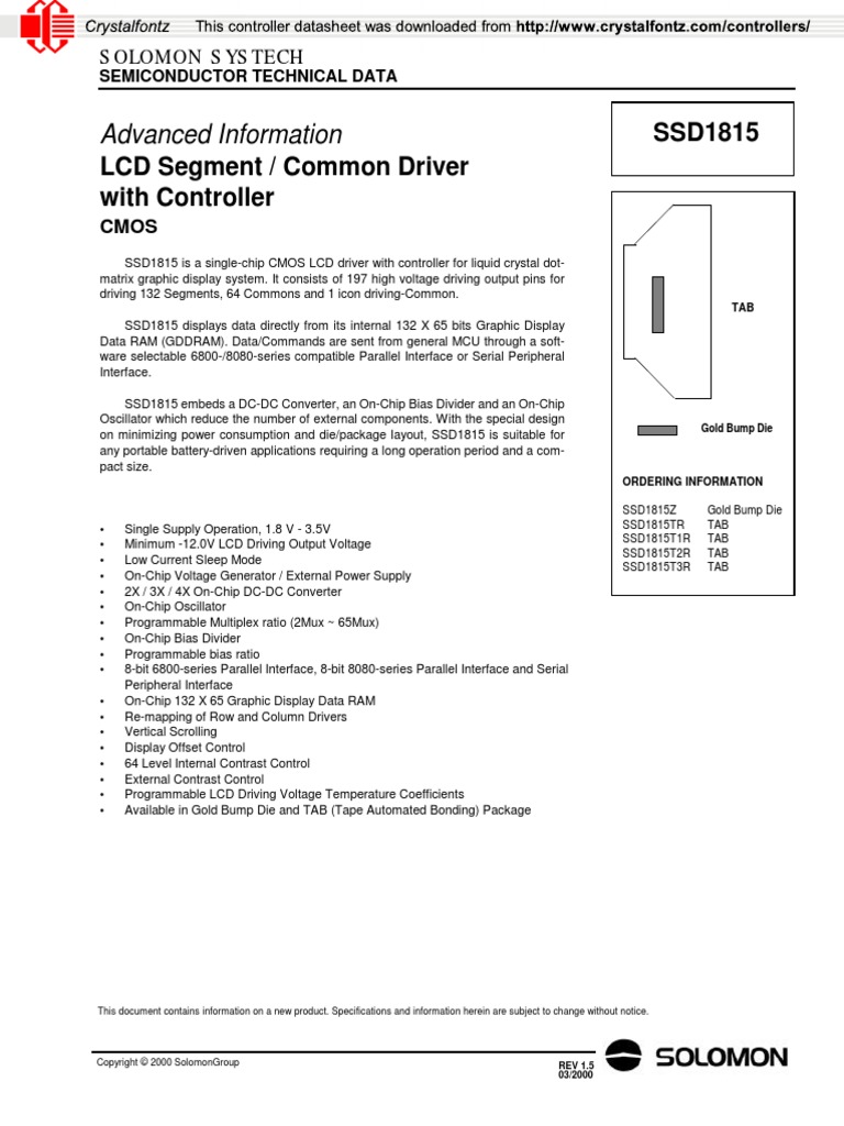 SSD1815 v1.5 | PDF | Input/Output | Power Supply