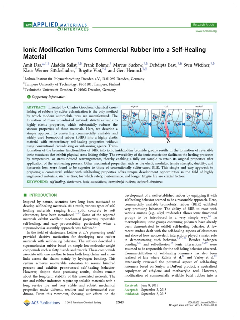 Ionic Modification Turns Commercial Rubber Into A Self-Healing | PDF ...