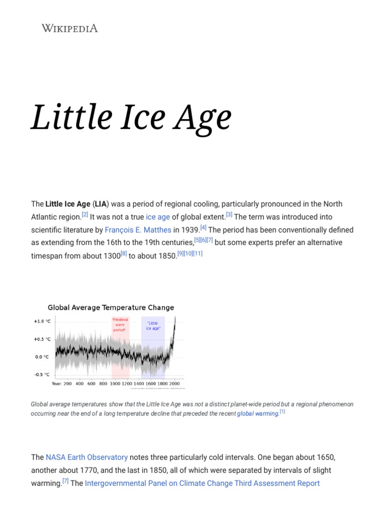 Little Ice Age Wikipedia PDF Sun Ice Age