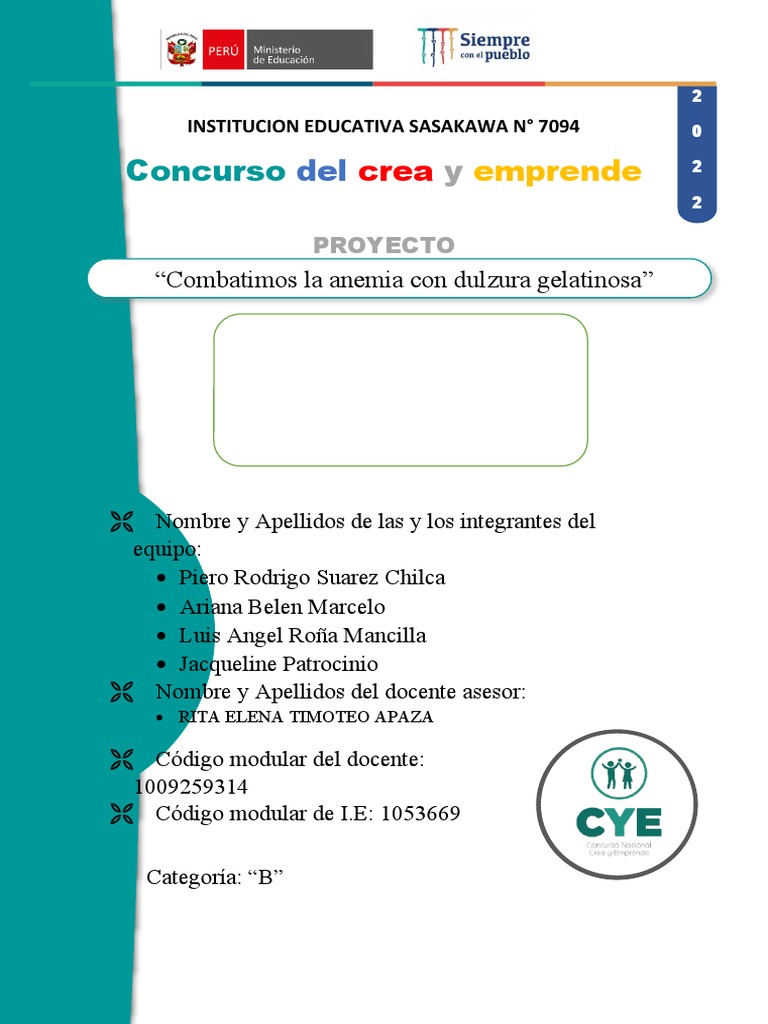 Portafolio para El Concurso Crea y Emprende Categoria B-Rita | PDF