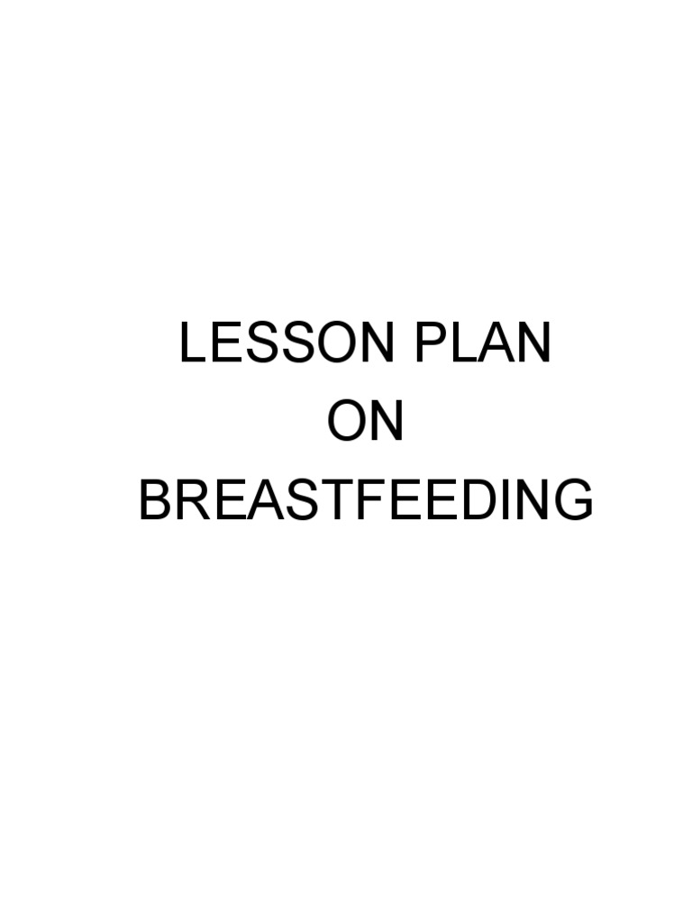 Lesson Plan Breastfeeding PDF