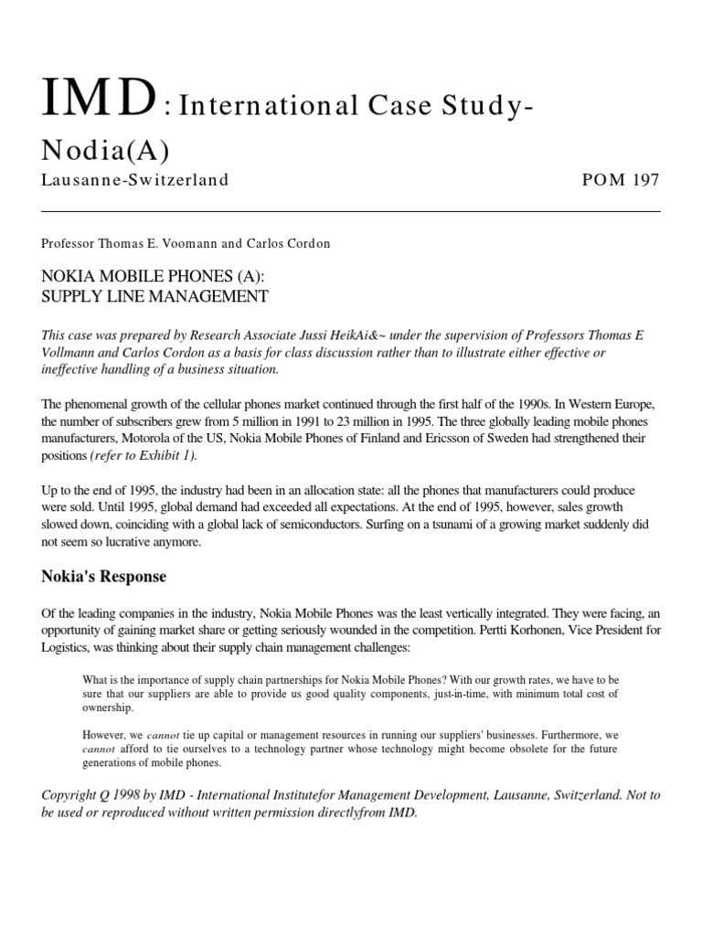 Supply chain management of nokia company picture