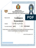 Certificado de Excelencia