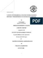 "A Study On Fundamental Analysis of Indian Banking: Industry" With Reference To Iti Financial Services