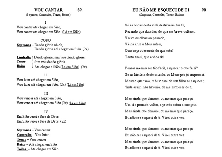 89 - 90 - Vou Cantar Eu Não Me Esqueci de Ti | PDF