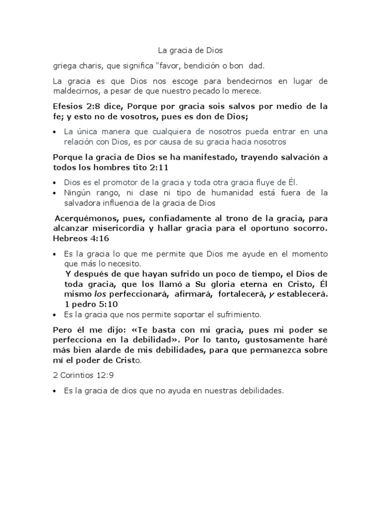La Gracia de Dios | PDF