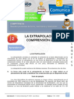 Comunica Ción: La Extrapolación en La Comprensión Lectora