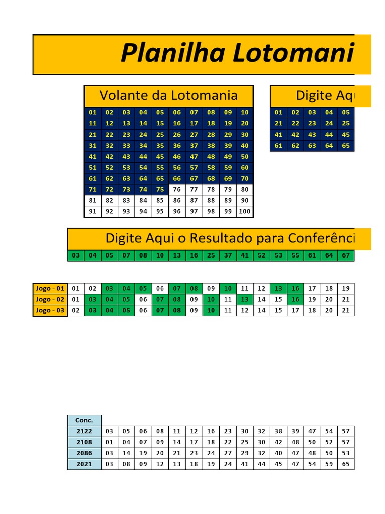 Planilha Lotomania