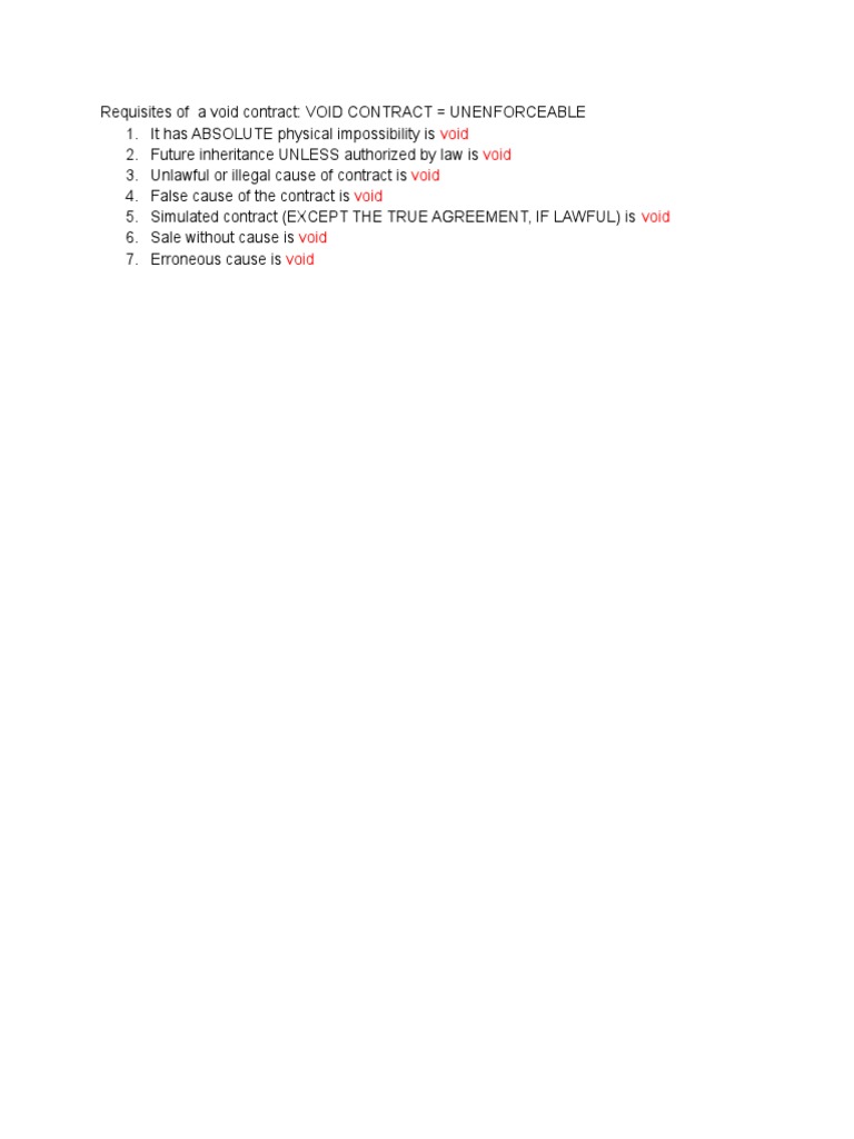 Requisites of A Void Contract PDF