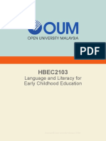 HBEC2103 Language & Literacy For Early Childhood