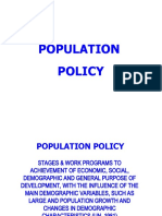 POPULATION POLICY STAGES