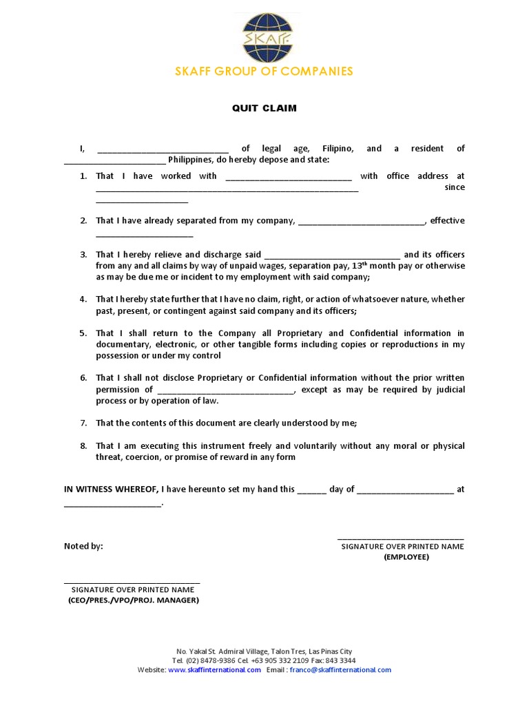Quit Claim | PDF