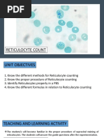 Reticulocyte Count Manual Procedure | PDF | Blood | Medical Specialties