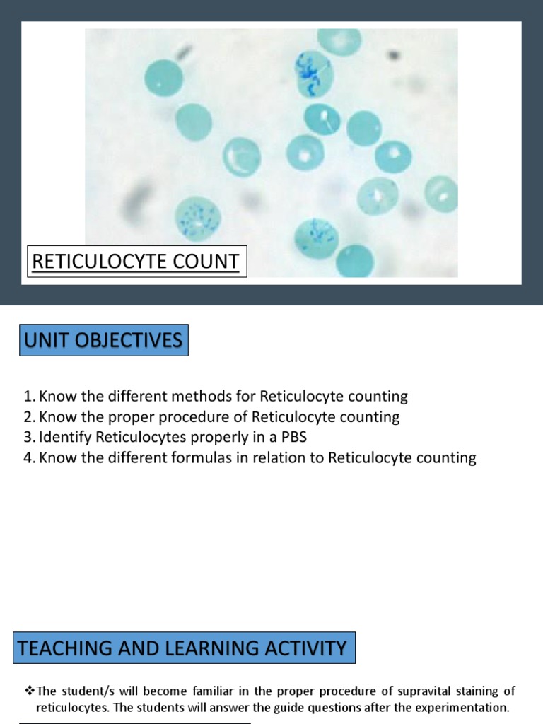 Reticulocyte Supravital Stain