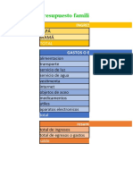 Presupuesto familiar: ingresos vs gastos