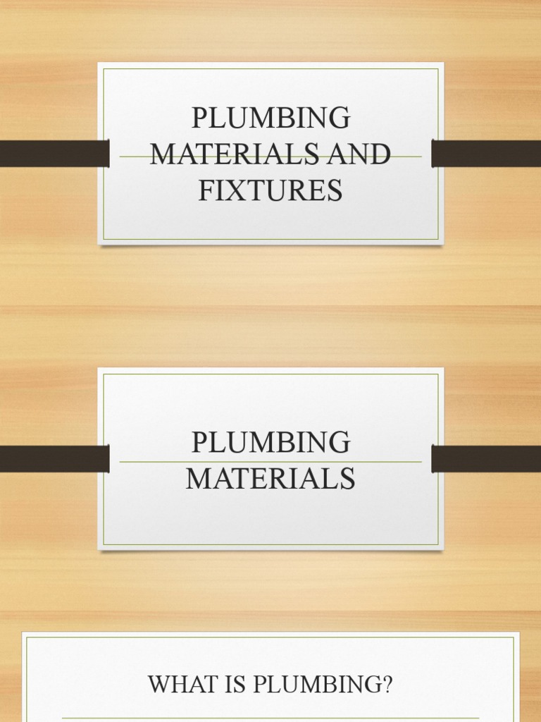 Plumbing Materials and Fixtures Guide | PDF | Sink | Plumbing